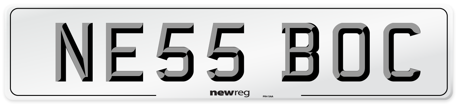 NE55 BOC Number Plate from New Reg
